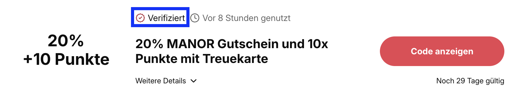 Verifiziert-Label von CupoNation Schweiz